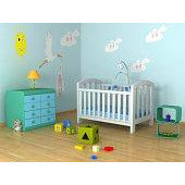 Nursery Set, Complete with Crib, Chest and  Wall decor