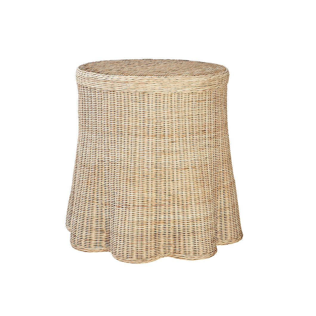 ROUND SCALLOP SKIRTED SIDE TABLE